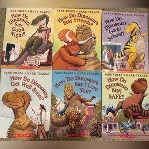 “How do dinosaurs” lot of 6 books